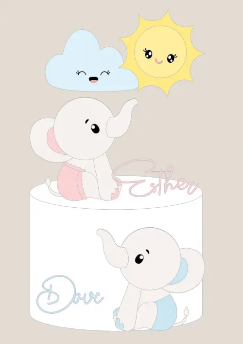 Arquivo de Corte Topo de Bolo - Chá Revelação