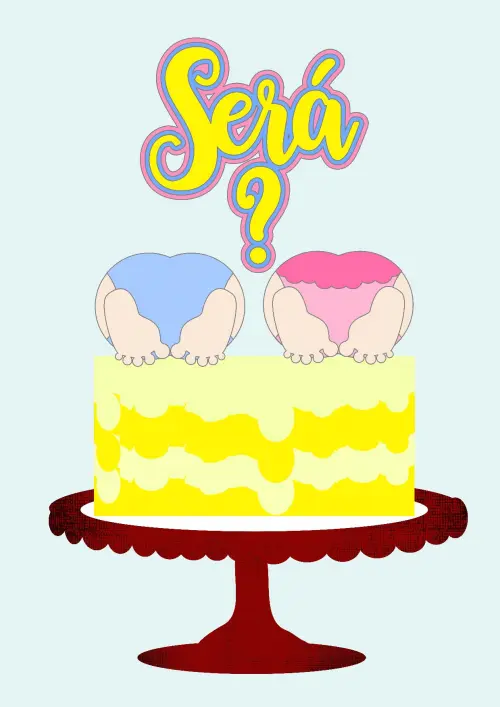 Arquivo de Corte Topo de Bolo - Chá Revelação