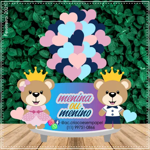 Arquivo de Corte Topo de Bolo - Chá Revelação