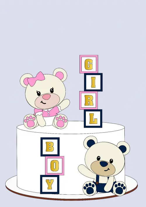 Arquivo de Corte Topo de Bolo - Chá Revelação