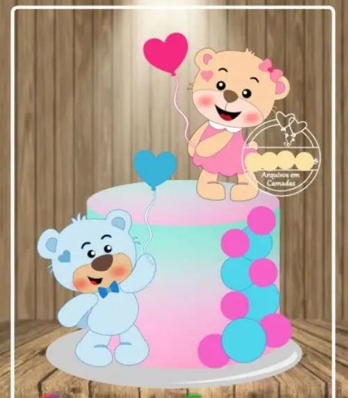 Arquivo de Corte Topo de Bolo - Chá Revelação