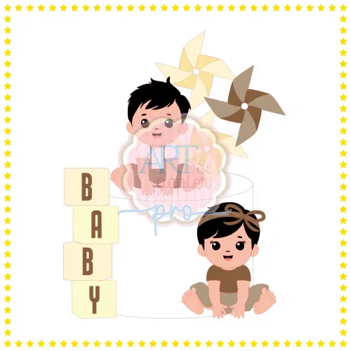 Arquivo de Corte Topo de Bolo - Chá Revelação