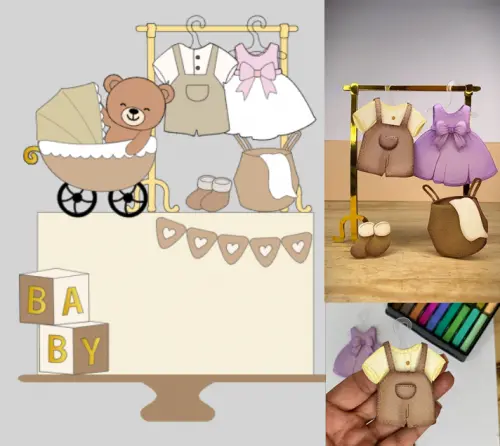 Arquivo de Corte Topo de Bolo - Chá Revelação