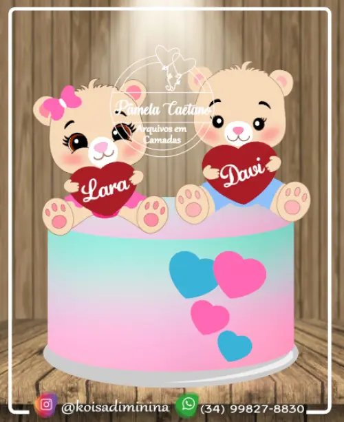 Arquivo de Corte Topo de Bolo - Chá Revelação