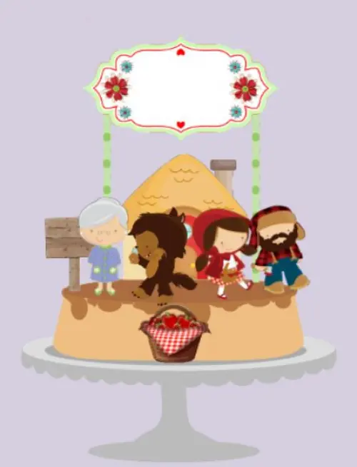 Arquivo de Corte Topo de Bolo - Chapeuzinho Vermelho