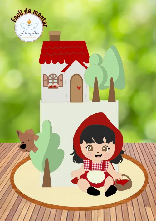 Arquivo de Corte Topo de Bolo - Chapeuzinho Vermelho