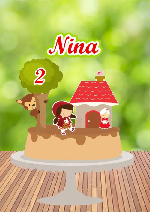 Arquivo de Corte Topo de Bolo - Chapeuzinho Vermelho