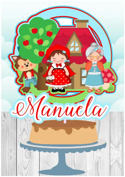 Arquivo de Corte Topo de Bolo - Chapeuzinho Vermelho