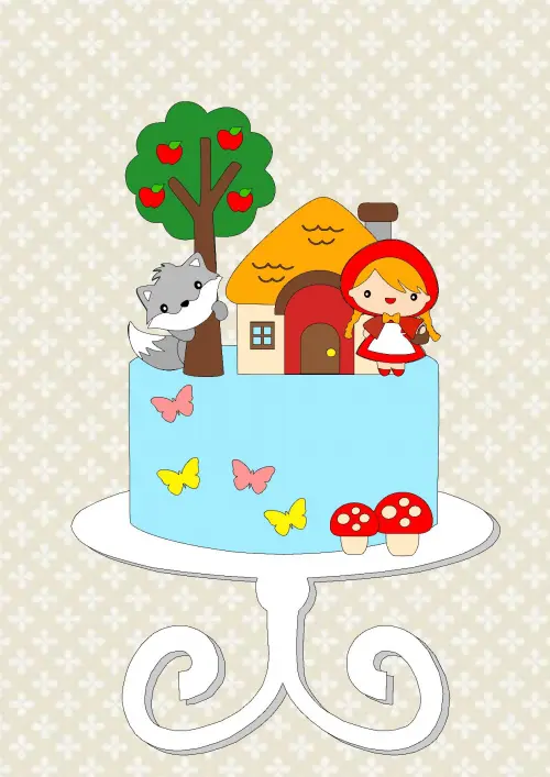 Arquivo de Corte Topo de Bolo - Chapeuzinho Vermelho