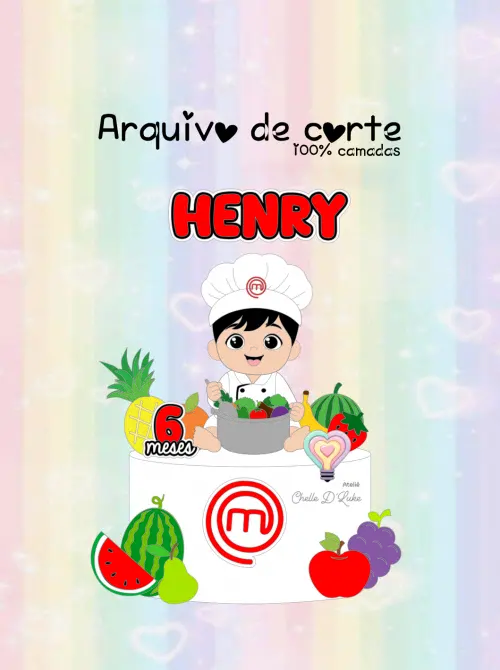 Arquivo de Corte Topo de Bolo - Chef de Cozinha
