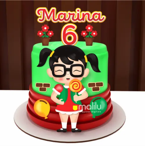 Arquivo de Corte Topo de Bolo - Chiquinha