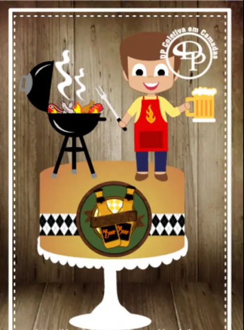 Arquivo de Corte Topo de Bolo - Churrasco