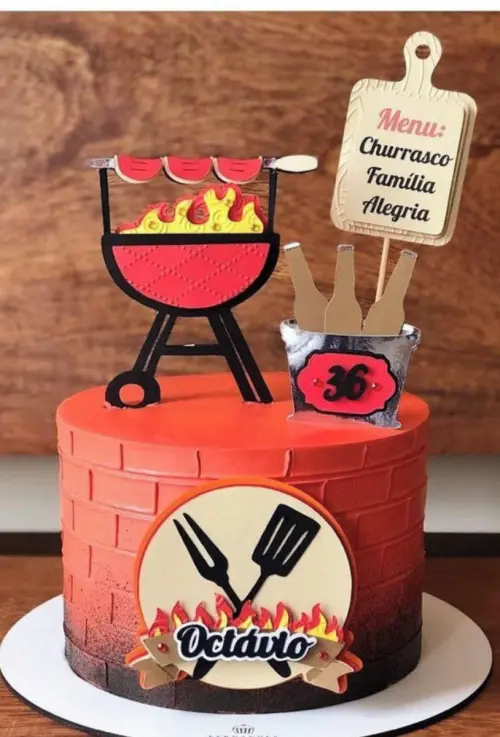 Arquivo de Corte Topo de Bolo - Churrasco