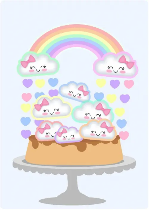 Arquivo de Corte Topo de Bolo - Chuva de amor