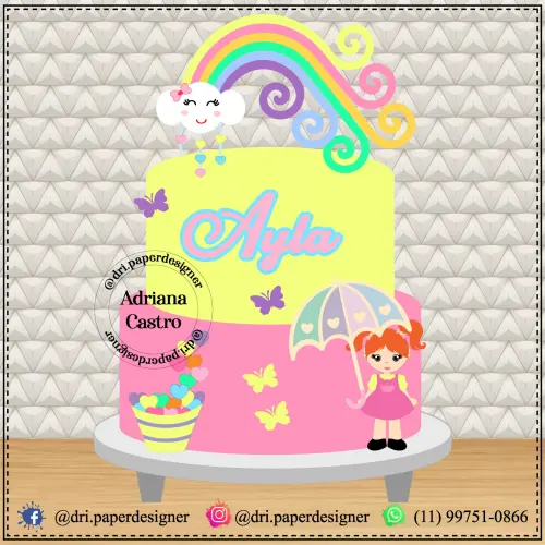 Arquivo de Corte Topo de Bolo - Chuva de amor