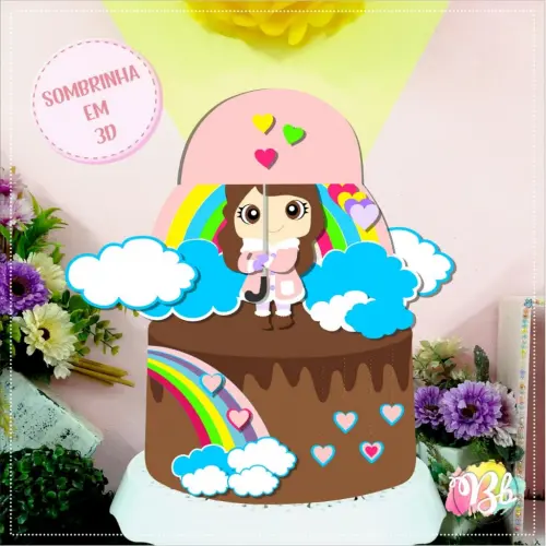 Arquivo de Corte Topo de Bolo - Chuva de amor