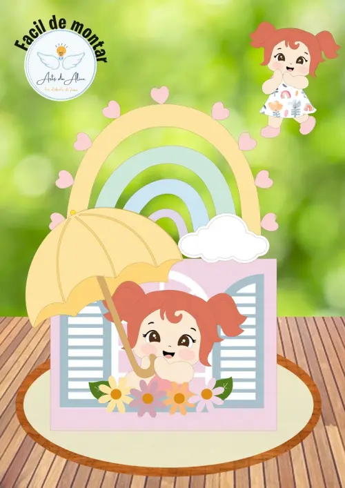 Arquivo de Corte Topo de Bolo - Chuva de amor