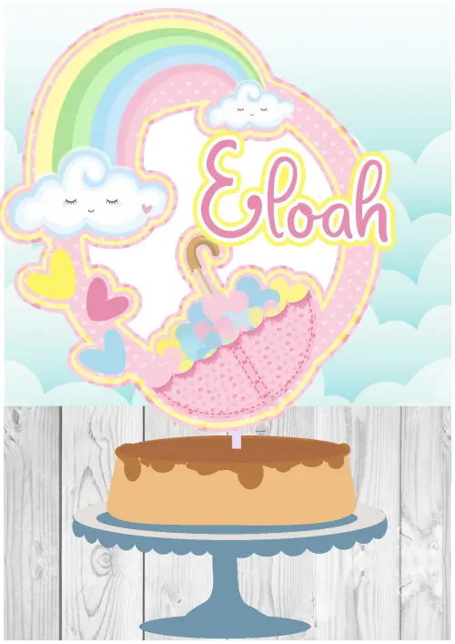 Arquivo de Corte Topo de Bolo - Chuva de amor