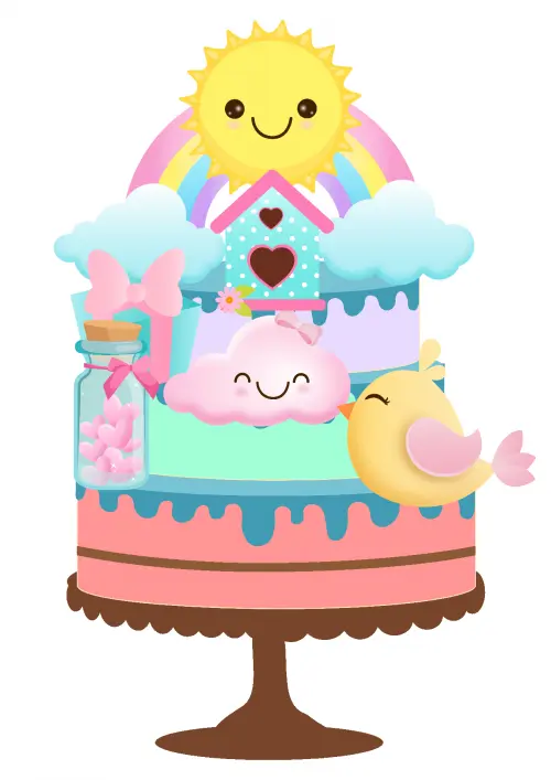 Arquivo de Corte Topo de Bolo - Chuva de amor