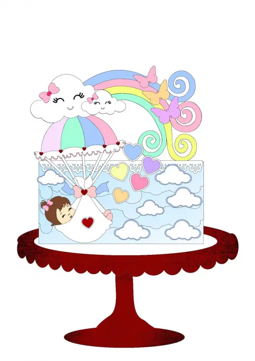 Arquivo de Corte Topo de Bolo - Chuva de amor