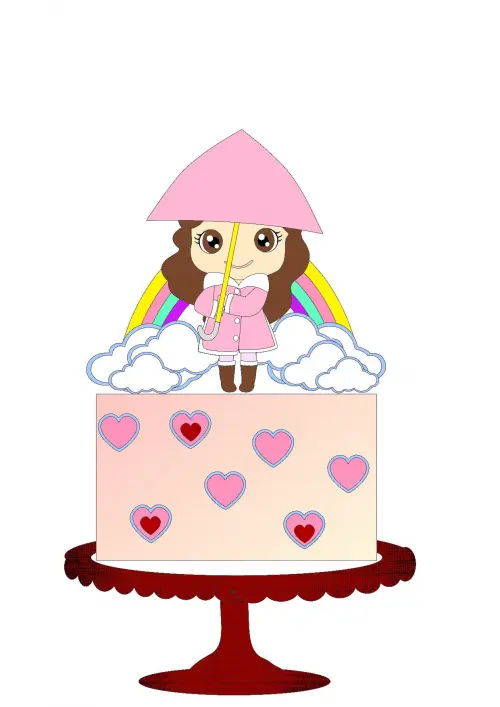 Arquivo de Corte Topo de Bolo - Chuva de amor