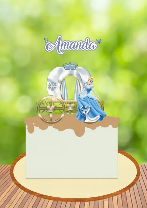 Arquivo de Corte Topo de Bolo - Cinderela