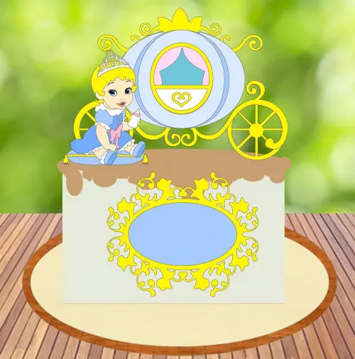 Arquivo de Corte Topo de Bolo - Cinderela