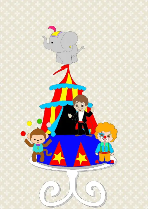 Arquivo de Corte Topo de Bolo - Circo