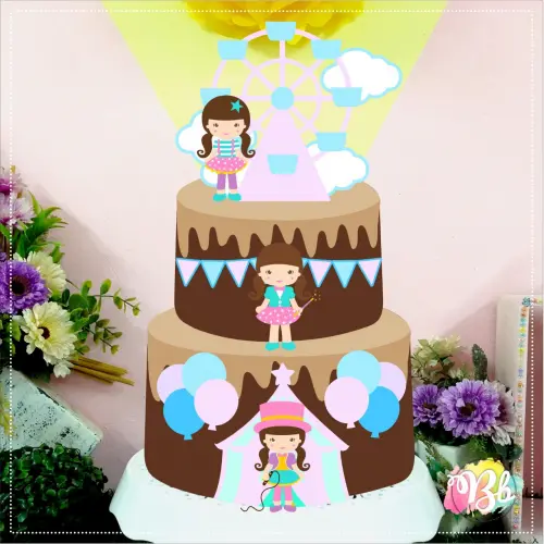 Arquivo de Corte Topo de Bolo - Circo