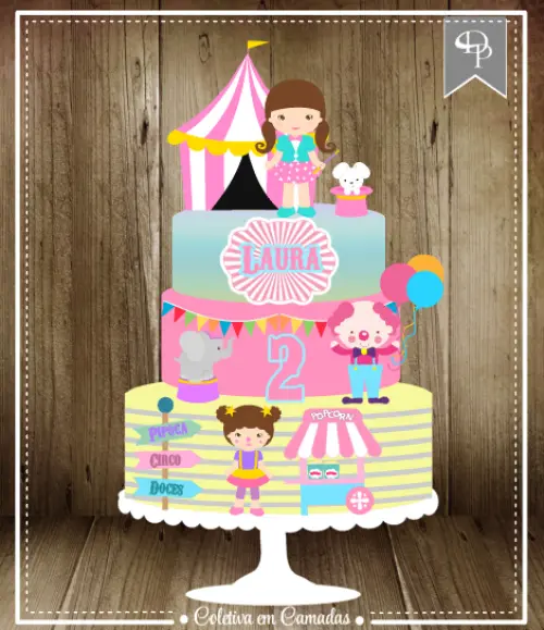 Arquivo de Corte Topo de Bolo - Circo