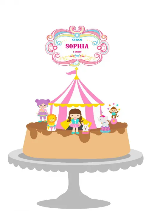 Arquivo de Corte Topo de Bolo - Circo