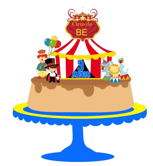 Arquivo de Corte Topo de Bolo - Circo