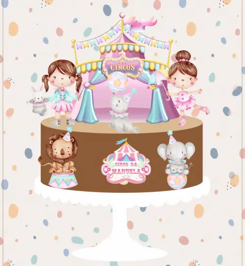 Arquivo de Corte Topo de Bolo - Circo