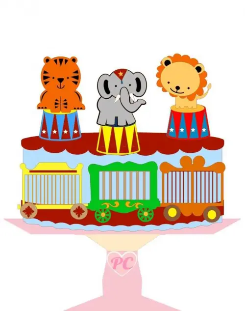 Arquivo de Corte Topo de Bolo - Circo