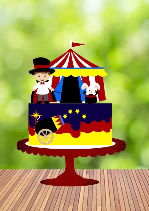 Arquivo de Corte Topo de Bolo - Circo