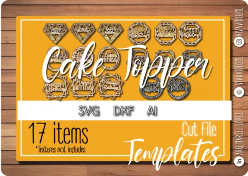 Arquivo de Corte Topo de Bolo - Círculo e Geométricos