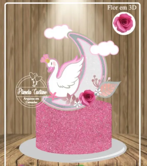 Arquivo de Corte Topo de Bolo - Cisne