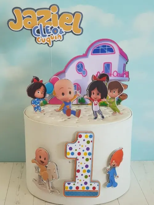 Arquivo de Corte Topo de Bolo - Cleo e Cuquim