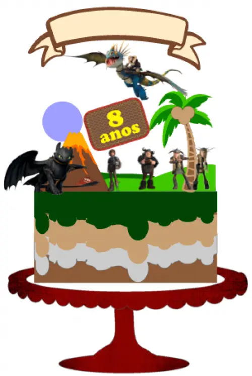 Arquivo de Corte Topo de Bolo - Como Treinar Seu Dragão