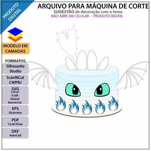 Arquivo de Corte Topo de Bolo - Como Treinar Seu Dragão
