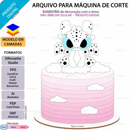Arquivo de Corte Topo de Bolo - Como Treinar Seu Dragão