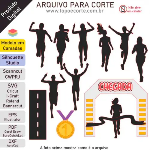 Arquivo de Corte Topo de Bolo - Corrida / Maratona