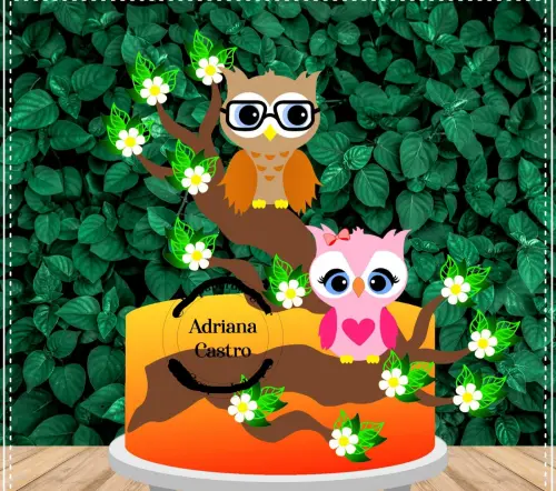 Arquivo de Corte Topo de Bolo - Corujinha