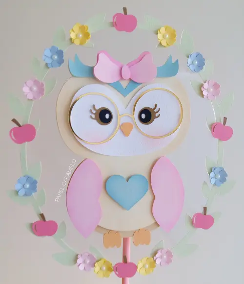 Arquivo de Corte Topo de Bolo - Corujinha