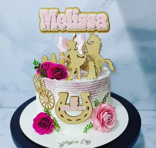 Arquivo de Corte Topo de Bolo - Cowboy / Cowgirl