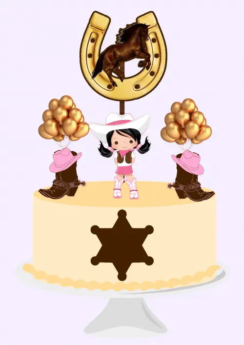 Arquivo de Corte Topo de Bolo - Cowboy / Cowgirl