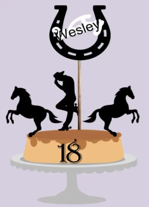 Arquivo de Corte Topo de Bolo - Cowboy / Cowgirl