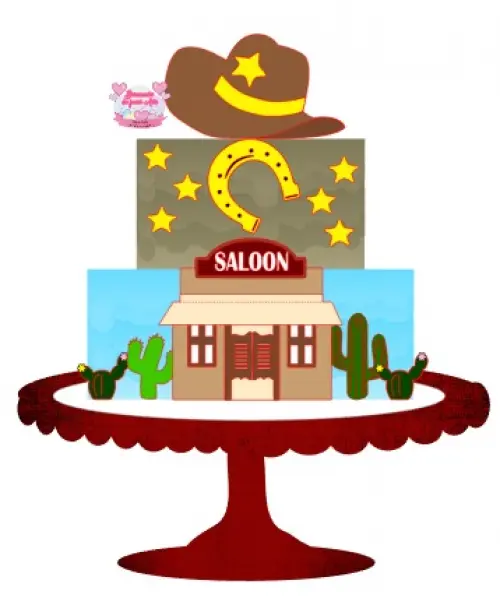 Arquivo de Corte Topo de Bolo - Cowboy / Cowgirl