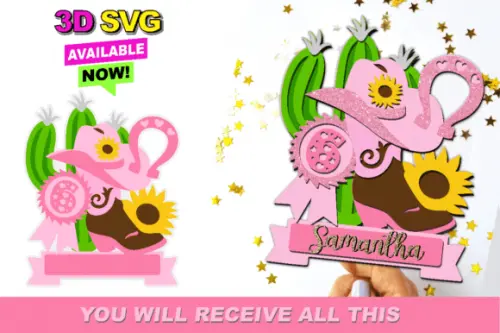 Arquivo de Corte Topo de Bolo - Cowboy / Cowgirl