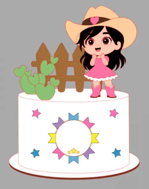 Arquivo de Corte Topo de Bolo - Cowboy / Cowgirl